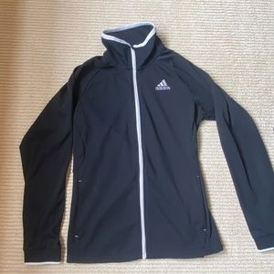Adidas black and white zip up jacket